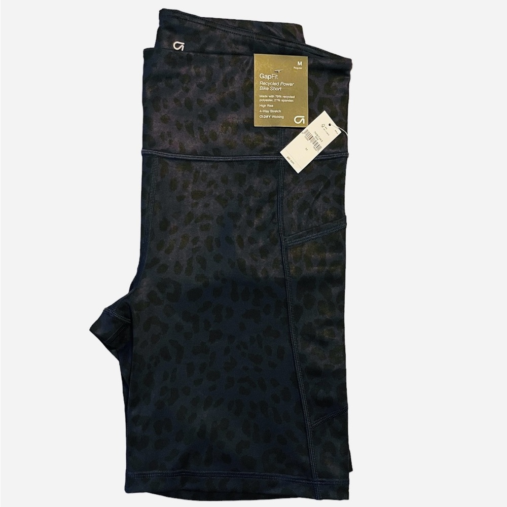 Gap Navy Blue and Black Leopard Print Bike Shorts